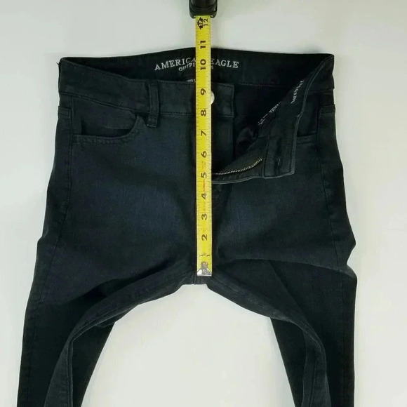 American Eagle Outfitters Size 0 Short Super Stretch X4 Black Hi-Rise Jegging - Picture 3 of 11